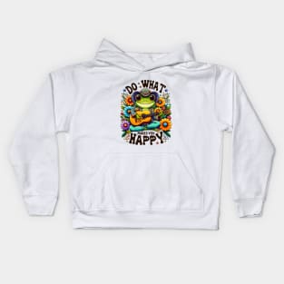 Do What Makes You Happy Cute Frog Kids Hoodie